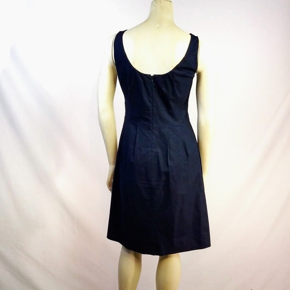 J. Crew Cotton Sleeveless Navy Blue Dress Sz:0 - Picture 6 of 7